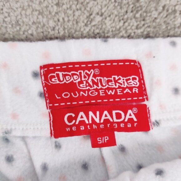 Cuddly Canuckies Women's Polka Dot Fleece Loungewear Pants Size Small Sweatpants - Picture 5 of 11